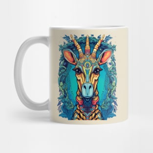 Abstract Psychedelic Giraffe Portrait Mug
